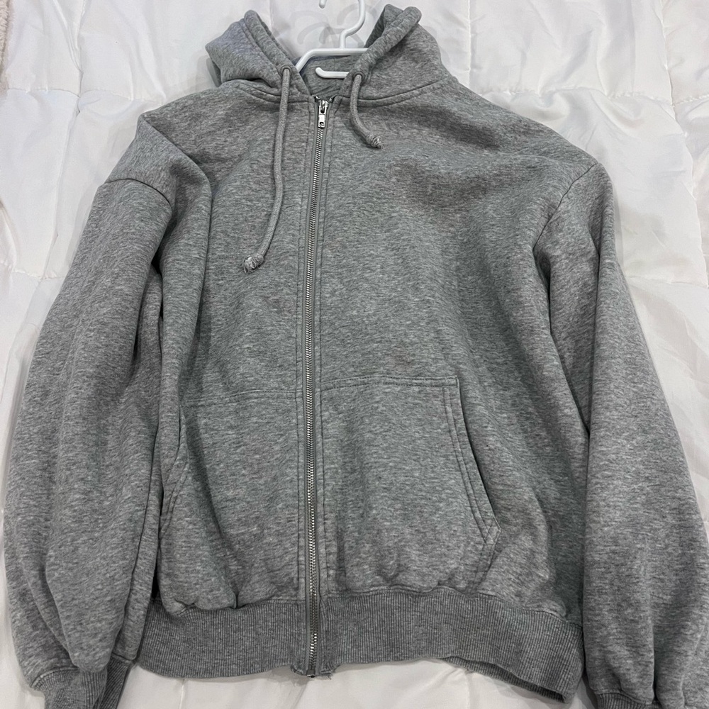 Gray Zip-Up Hoodie